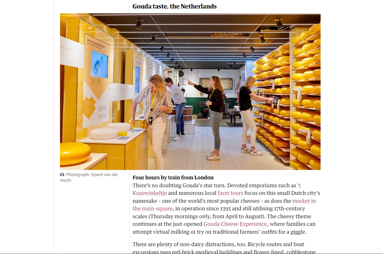 The Guardian travel benoemt Gouda in de top 10